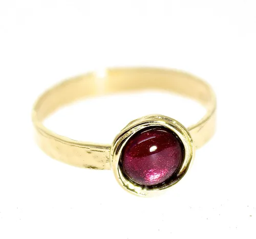 Vista 26 de Anillo de oro de piedras preciosas, anillo de piedra chapada en oro de 14 quilates, anillo de piedra apilable, anillo de oro de piedra pequeña