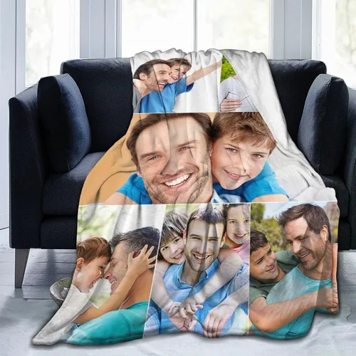 Vista 8 de QETXVI Manta personalizada con fotos, texto, manta personalizada de franela para regalos de cumpleaños de adultos y niños, Navidad, Halloween