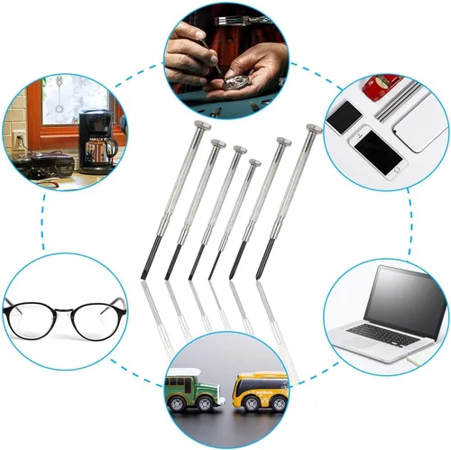Vista 6 de NSZETZ Juego de 6 destornilladores mini, pequeño kit de herramientas de reparación profesional con 6 tamaños diferentes de destornilladores