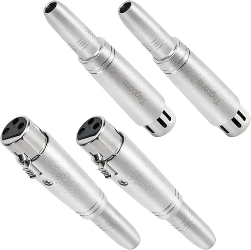 Vista 8 de Adaptador TRS de 1/4" a XLR 2 paquete - Adaptadores XLR macho y hembra de 6.35mm 1/4" 0.25 in TRS hembra a (XLR macho y XLR hembra)
