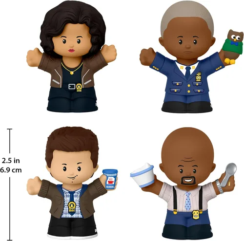 Vista 3 de Little People Collector Brooklyn Nine-Nine TV Series Edición Especial Set para adultos y fanáticos, 4 figuras en paquete de exhibición