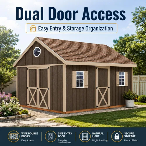 Vista 3 de Best Barns - Kit Easton - Cobertizo de madera 12 'x 20'.