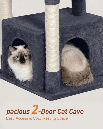 Vista 3 de Árbol para gatos grande, Cama en percha grande de 19 * 15.8 pulgadas para gatos adultos, Torre para gatos de 23.6 pulgadas con poste para rascar