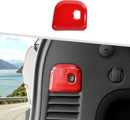 Vista 8 de Jimen Compatible con Jeep Grand Cherokee 2011-2020, cubierta de botón para interruptor de maletero (fibra de carbono)