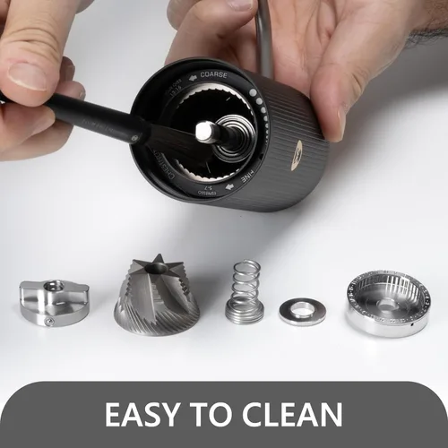 Vista 5 de TIMEMORE Molinillo de café manual de acero inoxidable con rebabas cónicas con capacidad de 0.71 oz numérico externo ajustable, molinillo de expressp