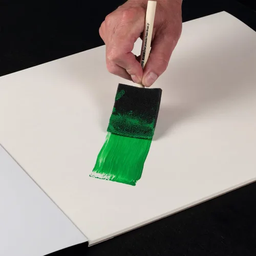 Vista 4 de Creative Mark Artist - Juego de 6 pinceles de espuma para pintar, mango de madera, con forma de cuña, paquete de 6 (3 pulgadas)