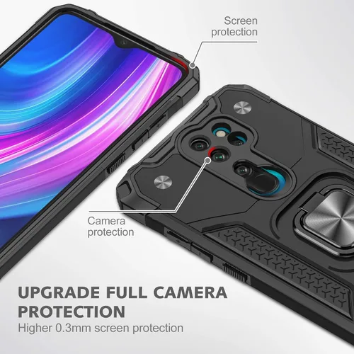 Vista 7 de Asuwish Funda de teléfono para Xiaomi Redmi Note 8 Pro con protector de pantalla de vidrio templado y soporte de anillo soporte delgado híbrido