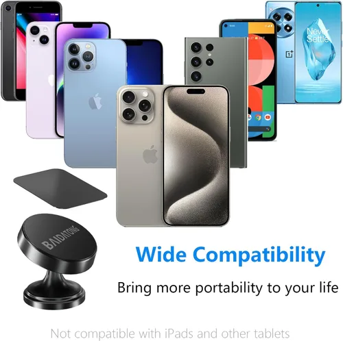 Vista 6 de Paquete de 2 soportes magnéticos para teléfono para automóvil, soportes magnéticos [4 placas] para soportes de teléfono de automóvil para tu