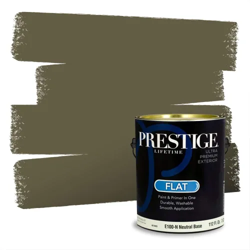 Vista 249 de Prestige Paints - Pintura exterior e imprimación en uno, 1 galón, plano, compatibilidad comparable con el color menta «Whipped Mint» de Behr