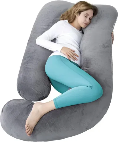 Vista 12 de Almohadas de embarazo de 60 pulgadas para dormir, almohada corporal extra grande en forma de U, almohada de embarazo, almohada de maternidad