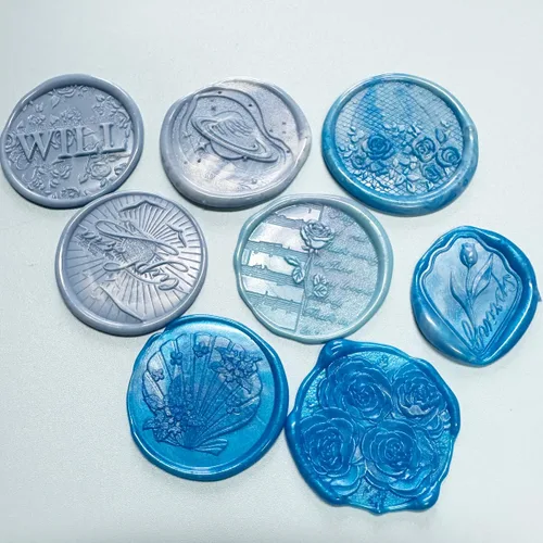 Vista 4 de 400 cuentas de sellado de cera azul para sello de cera (azul)