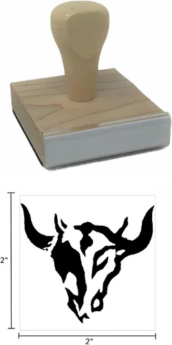 Vista 3 de Afra Bull - Sello de goma, 2 x 2 sellos de madera