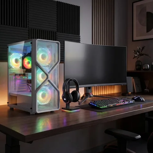 Vista 5 de Escritorio para PC para juegos STGAubron, R5 5500, RTX 3050 6G, 16G DDR4