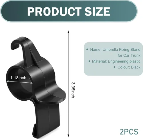 Vista 2 de 2 piezas de soportes para maletero de coche, ganchos multifuncionales para maletero para caña de pescar, bolso, bolsa de compras, clip portaparaguas