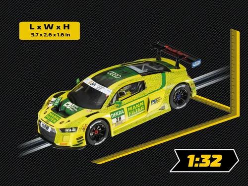 Vista 2 de Carrera 27703 Audi R8 LMS GT3 Mann-Filter Land Motorsport No.28 Escala 1:32 Ranura analógica Coche Racing Vehículo Evolución Ranura Car Race Pistas
