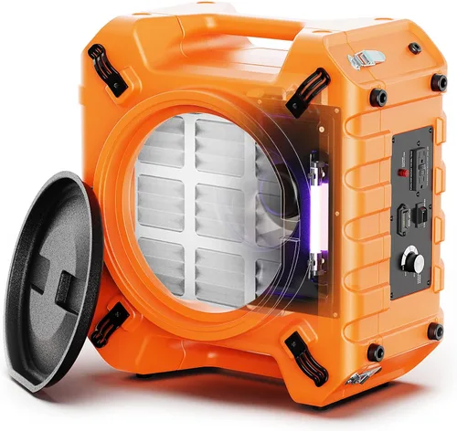 Vista 10 de ALORAIR Limpiador de aire con filtración de 3 etapas, máquina de aire negativo apilable para uso industrial y comercial, limpiador de aire