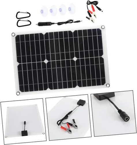 Vista 9 de Holibanna Solar Panel Kit with Battery Clip Portable Solar Charger for Outdoor Rv Boat Camper Tent High Efficiency Wind-Resistant Design