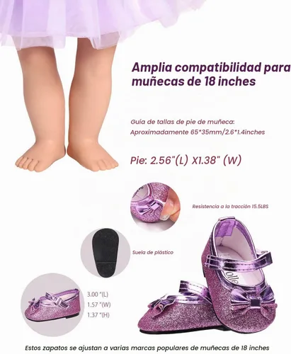 Vista 6 de Zapatos de muñeca de 18 pulgadas - 7 pares con caja de regalo