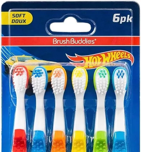 Vista 7 de Brush Buddies Hot Wheels - Cepillo de dientes para niños, paquete de cepillos de dientes, cerdas suaves para niños, niños de 2 a 4 años, paquete