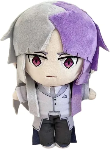 Vista 6 de JCvCX Peluche de niña de pelo negro con coleta corta, figura de anime, almohada suave para muñeca