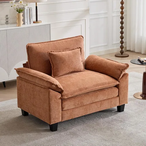 Vista 55 de Oprisen Sofá Seccional Modular, Cómodo Cloud Couch Sofá Seccional, Sofá Cama de Chenilla con Asiento Profundo con Almohadas Decorativas para Sala