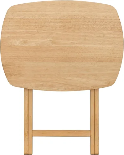 Vista 5 de eHemco Mesa plegable de madera dura de gran tamaño para la cena, comer, 25.5 pulgadas, natural