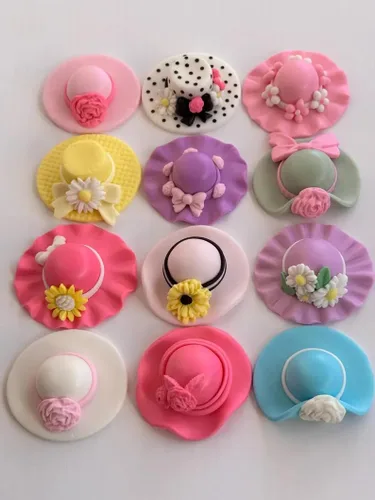 Vista 6 de Sunhat sugarcraft molde de silicona copa goma pastel decoración arco fondant cupcake decotions cinta chica playa verano