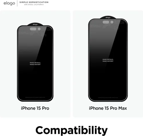 Vista 9 de elago Vidrio de privacidad + protector de pantalla compatible con iPhone 15 Pro Max, protege la privacidad, dureza de superficie 9H
