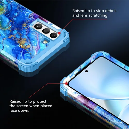 Vista 4 de Rancase Funda para Galaxy S21 FE 5G, tres capas resistentes a prueba de golpes, protección de plástico duro+funda protectora de goma de silicona