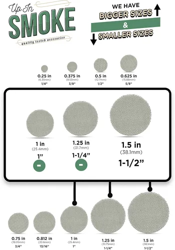 Vista 6 de Fabricado en los Estados Unidos – 5 1.5 pulgadas (1 1/2 pulgadas) filtros de pantalla de tubo de acero (malla extrafina) – Marca Up in Smoke