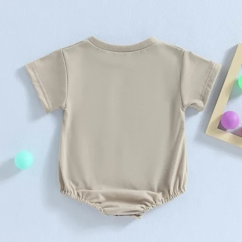 Vista 5 de Hoanselay Mameluco básico de manga larga con bolsillo liso para recién nacido, para otoño