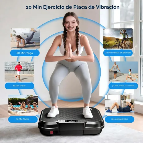 Vista 2 de AoraPulse Vibration Plate Exercise Machine, Vibration Plate for Lymphatic Drainage Weight Loss, 400 Lbs Capacity Full Body Workout Vibrate Fitness