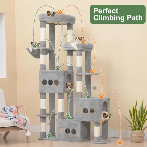 Vista 6 de Gitelsnour Árbol para gatos para adultos grandes, torre de gato de 71.7 pulgadas de alto para gatos de interior, torre de árbol para gatos