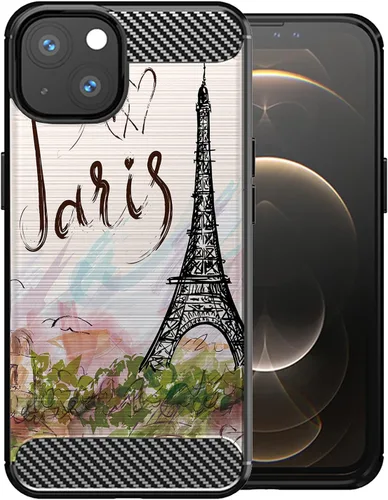Vista 10 de CasesOnDeck - Funda compatible con Apple iPhone 13 Mini/iPhone 13 Mini, funda de diseño, delgada, negra, flexible, elegante, protección contra