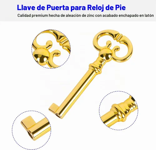 Vista 5 de Llave de reloj para puerta de abuelo, repuesto Ridgeway Grandfather, Sligh, Pearl, Seth, Thomas, Howard Miller Grandfather Clock Key adecuada
