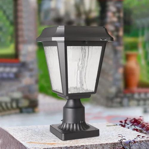 Vista 3 de KMC LIGHTING ST4618Q - Lámpara solar de aluminio impermeable para exteriores, 180 lúmenes, color negro, para césped, patio, camino, jardín