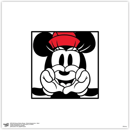 Vista 10 de Trends International Gallery Pops Disney Mickey Mouse - Minnie Expressions - Póster de pared de corazón, 12 x 12 pulgadas, versión enmarcada en negro