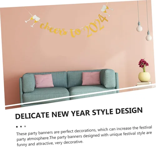 Vista 9 de Diadema de calabaza 1 juego de Año Nuevo Latte Art Decoración de Nochevieja Decoraciones Festivas de Año Nuevo 2024 Cartel de Feliz Año Nuevo