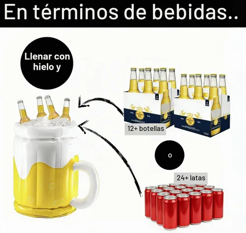 Vista 3 de Urby Enfriador inflable extragrande para fiestas, barbacoas, picnic y eventos.