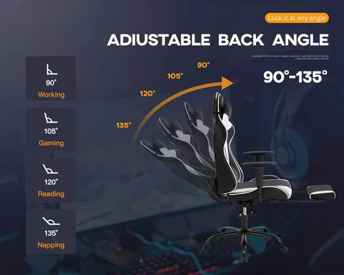 Vista 4 de Nueva silla para juegos de espalda alta para Computadora, Silla de diseño ergonómico