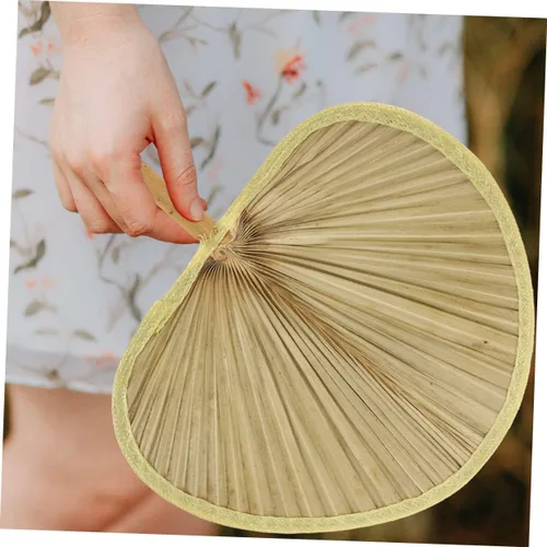 Vista 6 de LIFKOME Estilo chino vintage ventiladores de mano blancos tejidos de bambú de la mano estilo al azar