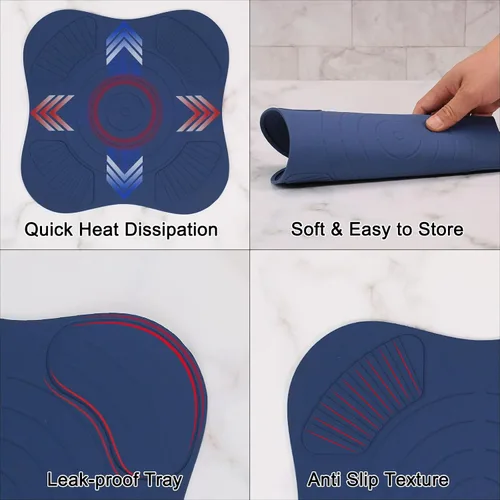 Vista 3 de Salvamanteles para freidora de aire de silicona para Ninja Crispi, almohadillas calientes para accesorios de freidora de aire Ninja Crispi