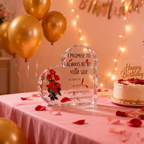 Vista 7 de Placa de corazón de acrílico, citas inspiradoras, regalo romántico para novia, novio, amante, regalo para boda, cumpleaños, aniversario, decoración