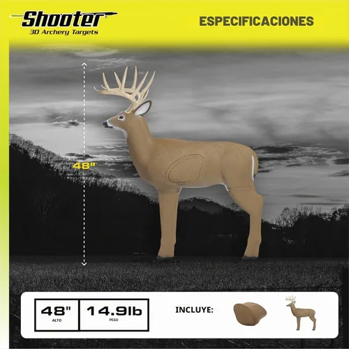 Vista 6 de Big Shooter Buck - Objetivo de tiro con arco 3D con núcleo de inserción reemplazable