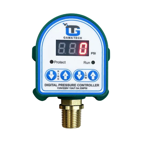 Vista 10 de GamaTech - Interruptor de presión ajustable digital de 110 V/220 V, 10 A/5 A, para bomba de agua y bomba de aire, 1/2 pulgada macho NPT, 0-230 psi