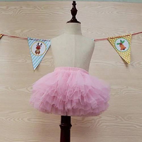 Vista 6 de Falda tutú para niña pequeña de 6 capas de tul tutús 1-8T