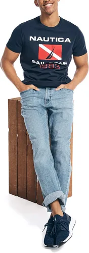Vista 2 de Nautica Camiseta gráfica de manga corta 100 algodón para hombre