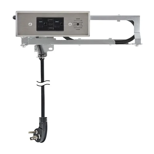 Vista 12 de Docking Drawer Toma de corriente con cuchilla en el cajón, apagado de seguridad integrado, (2) USB-A y (2) 15 amperios de CA, negro