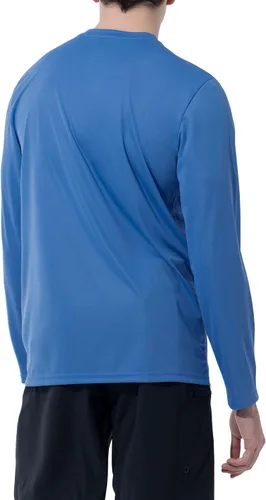 Vista 3 de Guy Harvey Camisa de manga larga para hombres con protección solar de rendimiento SPF UPF 50+ Azul celeste