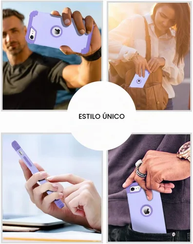 Vista 6 de BENTOBEN Funda para iPhone SE 2022 y iPhone SE 2020, resistente 3 en 1, cuerpo completo, resistente, a prueba de golpes, híbrida de policarbonato